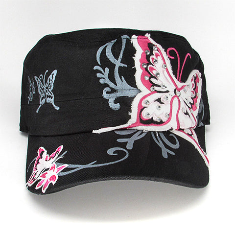 Fashion castro hat with butterfly
