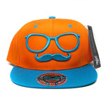 Juan's mustache orange/turquoise baseball hat