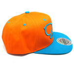 Juan's mustache orange/turquoise baseball hat
