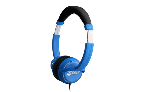 Noisehush NX26 3.5mm stereo headphones with in-line microphone - blue (Multiple Colors Available)