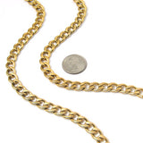 30" gold stainless steel link necklace, 12" wide - mmzone
