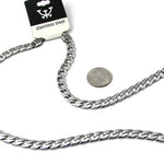 30" silver stainless steel link necklace, 12" wide - mmzone