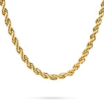 30" gold stainless steel rope necklace, 19" wide - mmzone