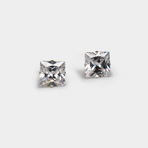 Sterling silver cz square 10x10 boxed