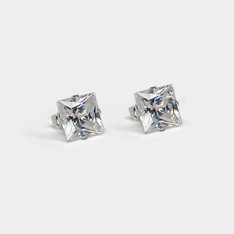 Sterling silver cz square 8x8 boxed