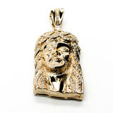 Jesus face micropave pendant (Gold)
