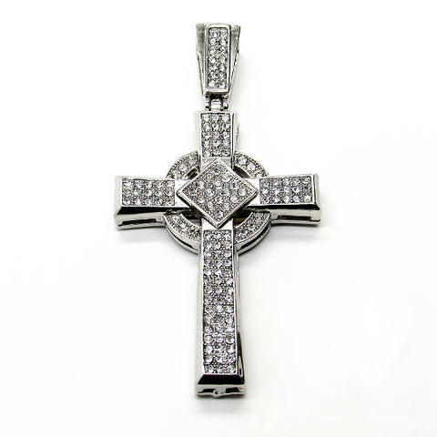 Cross micro pave pendant (Silver)