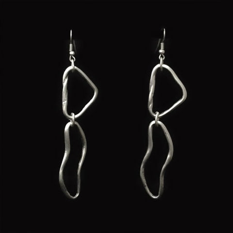 Zinc hanging loop earrings random shapes