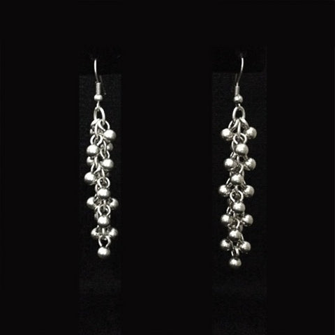 Zinc silver dangling stud earrings