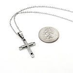 Silver chain with silver and rhinestone cross
