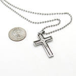 Silver ball chain with silver cross
