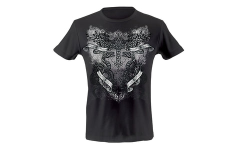 Cross with snakes and scrolls T-shirt