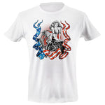 Black and white american ribbon T-shirt - mmzone