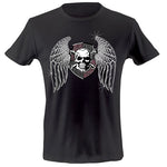 Winged skull shield T-shirt