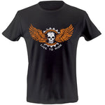 Live to ride skull wings T-shirt