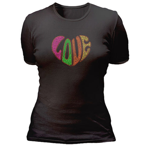 Studed love shaped heart T-shirt