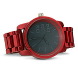 1201 Diesel style metal band watch-Red - mmzone