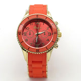 Unisex rubberized metal link watch