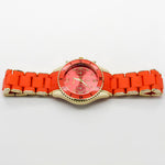 Unisex rubberized metal link watch